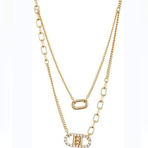 Karl Lagerfeld Gold-Tone Double Chain Necklace NWT